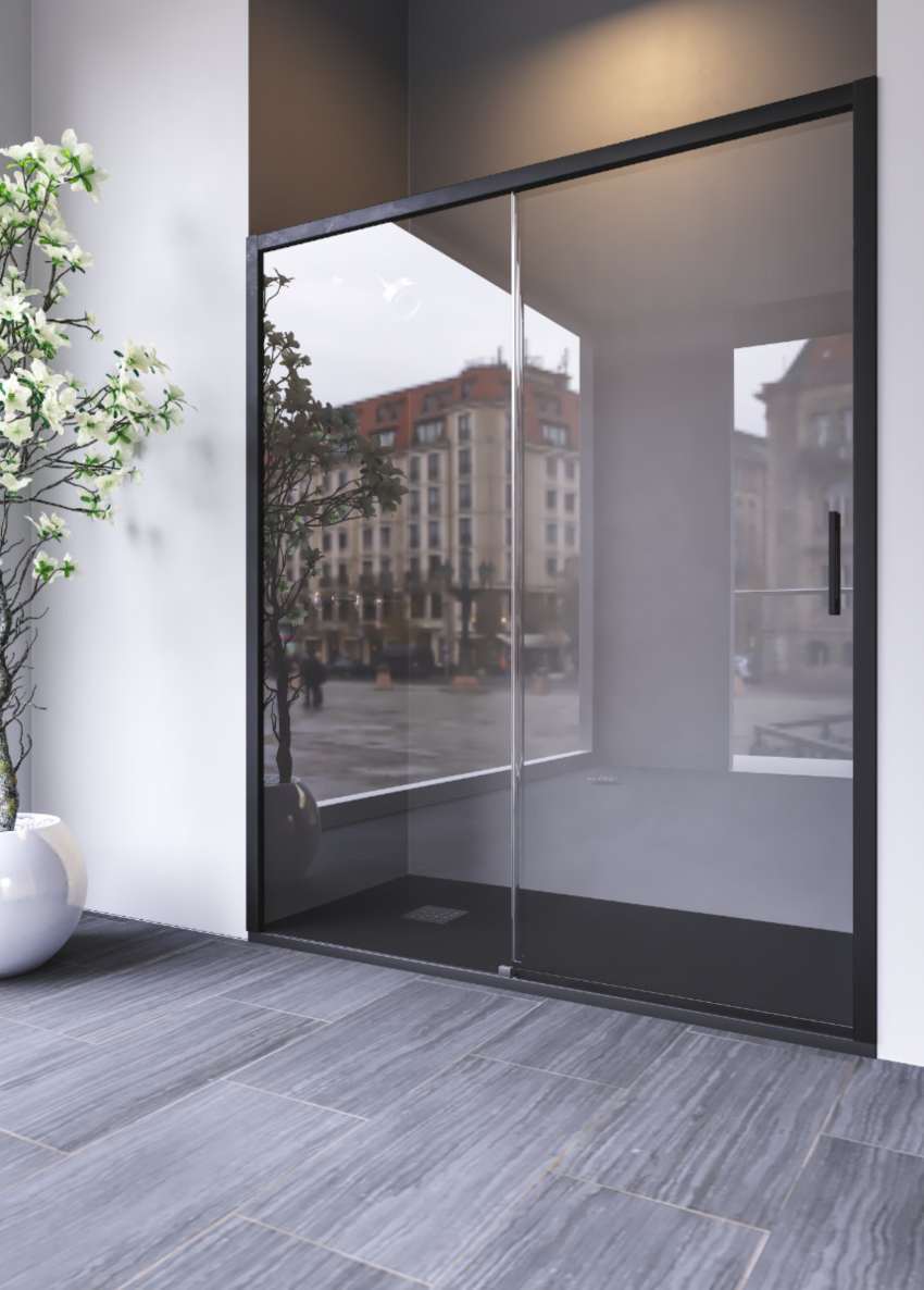 Mampara de perfil negro para ducha