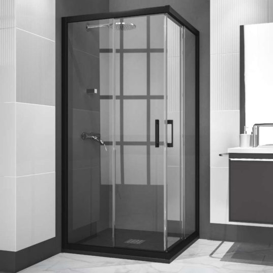 Perfil negro en mamparas Mampara de perfil negro