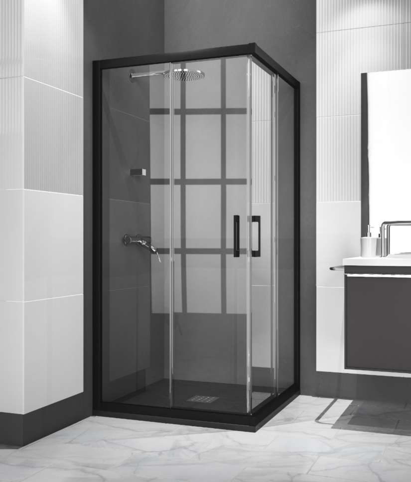 Mampara de perfil negro